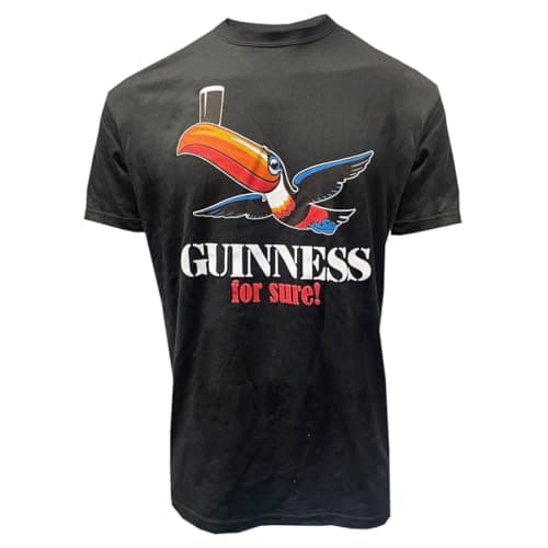 Image of Guinness "for Sure! Toucan T-Shirt – Classic Black Beer Lover Tee (UK, Alpha, XL, Regular, Regular, Black)