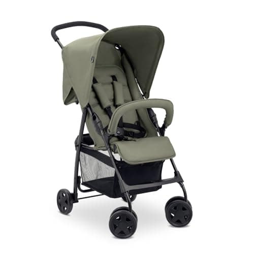 Image of hauck Sport, Olive - Super Lightweight Travel Pushchair with Raincover (only 5.9 kg) Compact & Foldable, Fully Reclining, XL Storage Basket, from Birth up to 15 kg