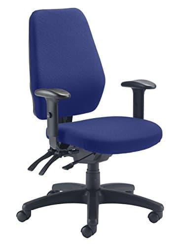Image of Office Hippo 24-Hour High Back Office Chair, Orthopaedic Design Chair with Adjustable Arms, Ratchet Back and Tilt, Moulded Seat & Back, 5 Year Component & 2 Year Upholstery Guarantee - Royal Blue