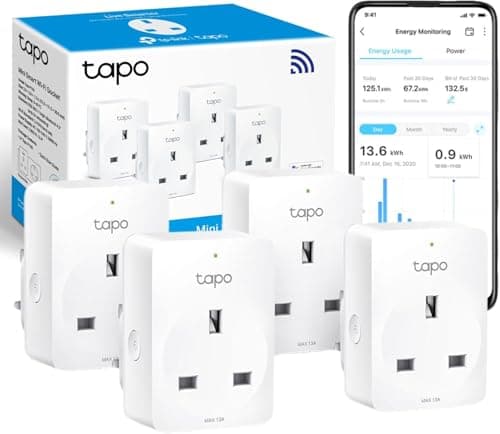 Image of Tapo P110 (4-Pack) Smart Plug, WiFi Plug, Energy Monitoring, Electricity Usage Monitor, App Remote Control, Alexa,Voice Control with Alexa & Google, Away Mode, Scheduling & Timer, Device Sharing