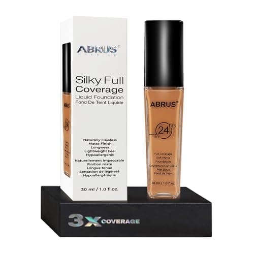 Image of ABRUS Liquid Foundation – Long Lasting 24hr Concealer – Waterproof & Hydrating Foundation – Light Foundation for Flawless Matte Coverage – Suitable for All Skin Types