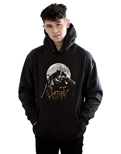 Image of Absolute Cult DC Comics Men's Batman Arkham Knight Halloween Moon Hoodie XX-Large Black