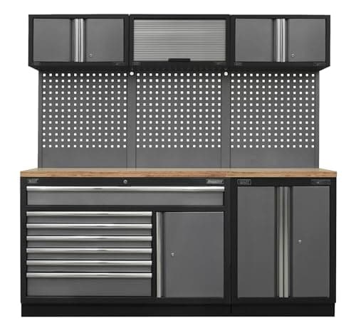 Image of Superline Pro 2.04m Storage System - Pressed Wood Worktop