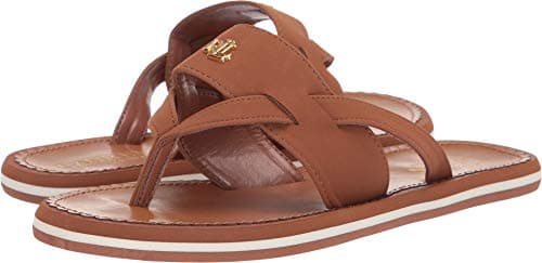 Image of Lauren by Ralph Lauren Women's Rosalind Sandal, Tan Nubuck PU, 6 UK