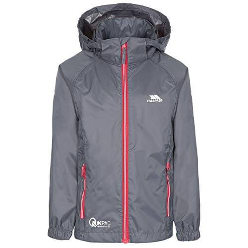 Image of Trespass Unisex Jacket Qikpac X - Waterproof Packaway, Contrast Zips, 2 Zip Pockets, Hood Folds, Storm Flap, Ventilated Yoke, Elasticated Cuffs, Reflective Piping