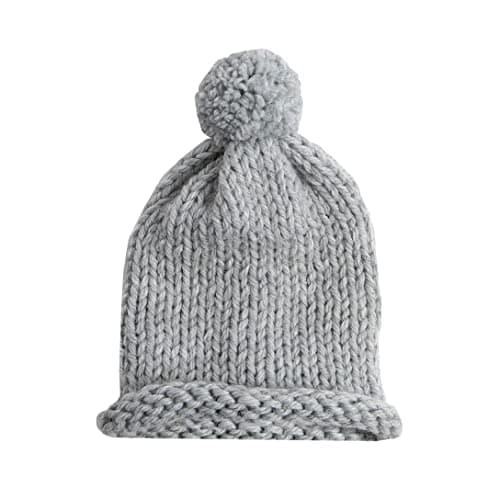 Image of Wool Couture Pom-Pom Hat Knitting Kit - Includes 100g Chunky Yarn, Needles, Pattern, Manual, Tapestry Needle - Adult, Unisex, Winter, Medium, Traditional, Neutral/Earth Tones, Life-Size, Non-Foldable