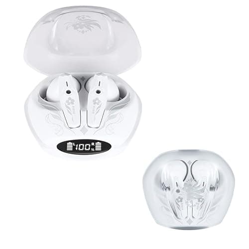 Image of Kader Anime Honkai Impact 3 Headphone Kiana Kaslana Customized White Bluetooth 5.3 Headset Wireless Cosplay Active Noise Cancellation Earbuds for Men Women Fans