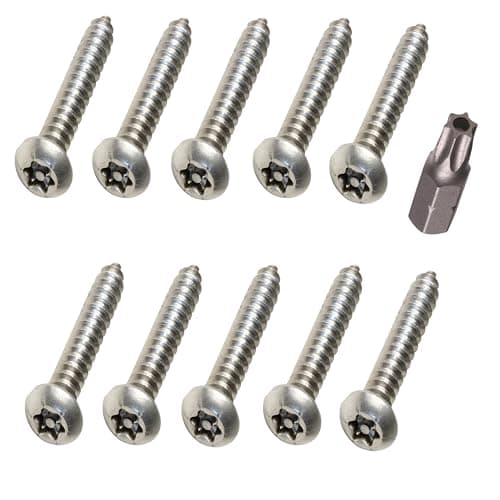 Image of 4.8mm x 50mm Button Head Security Screws Stainless Steel Sheet Metal Screws Pin in Torx Sheet Metal Anti-Theft Tamper Proof Including Screwdriver Bit (pack of 10)