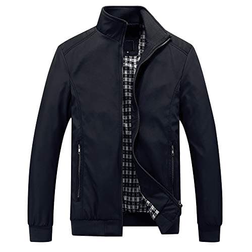 Image of Allthemen Mens Summer Bomber Jackets Baseball Lightweight Windbreaker Sports Coat #1601 Black 2 4XL