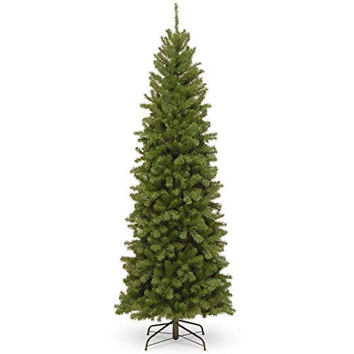 Image of National Tree Company 7.5 ft Unlit North Valley Spruce Slim Artificial Christmas Tree, 1,088 Tips, Includes Stand, Green