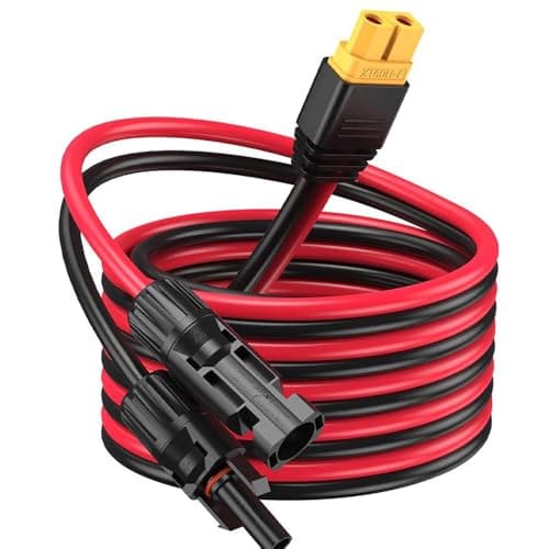 Image of Solar Panel Connector to XT60 Female Extension Cable Solar Panel Power XT60 Charging Cable to Solar Generator 10ft 3metres for ALLPOWERS Ecoflow River Bluetti EB55 Power Station ISDT Lipo Battery