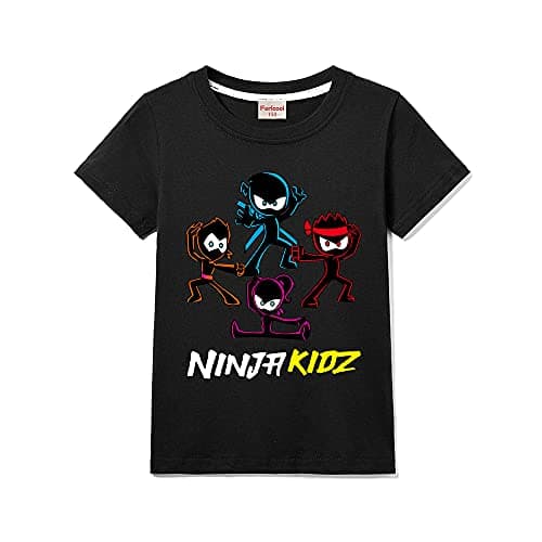 Image of Kids Boys Casual Short Sleeve Girls T-Shirt 100% Cotton Tee for Children (Black,11-12 Years,11 Years,12 Years)