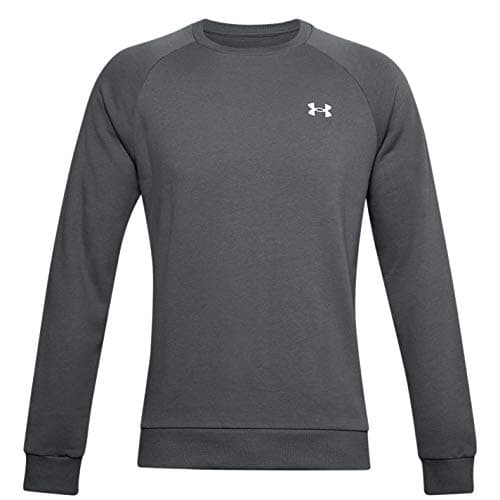 Image of Under armour men's rival solid crew fitted bodice, Men, 1302854-090, Carbon heather, S