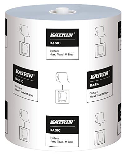 Image of Katrin 460218 Basic System hand towel roll, 1-Ply, Windmill embossing, Blue (Pack of 6)