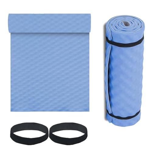 Image of ADVENTURE PEAKS Camping Mat Waterproof EVA Foam Exercise Mat Extra Thick 1.5 CM Lightweight Yoga Mats with Elastic Straps Ideal for Exercise, Camping & Travelling