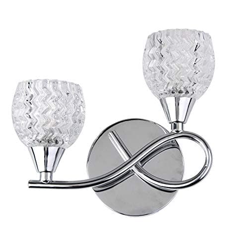 Image of Lighting Supermarket Hendon Silver Chrome Twin/Double Wall Light/Dining Room/Living Room/Bedroom Wall Light