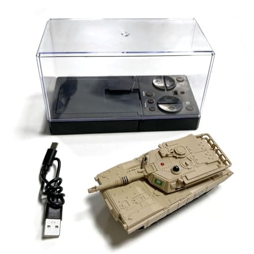 Image of wheelfun RC RTR Mini Tank Remote Control Battle Tank Toy Rotate Turret Infrared System Hobby Model for Adult Hobby(Brown)