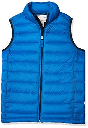 Image of Amazon Essentials Boys' Lightweight Water-Resistant Packable Hooded Puffer Vest, Cobalt Blue, 8 Years
