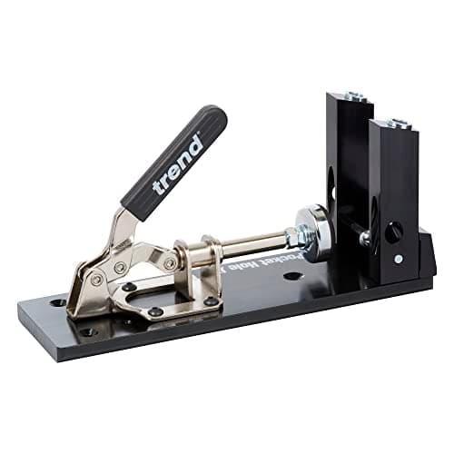 Image of Trend Pocket Hole Kit with Dual Column Jig, Face Clamp, HSS Drill Bit & Depth Setting Collar, 2 Square Bit Drives & 100 Pocket Hole Screws, PH/JIG