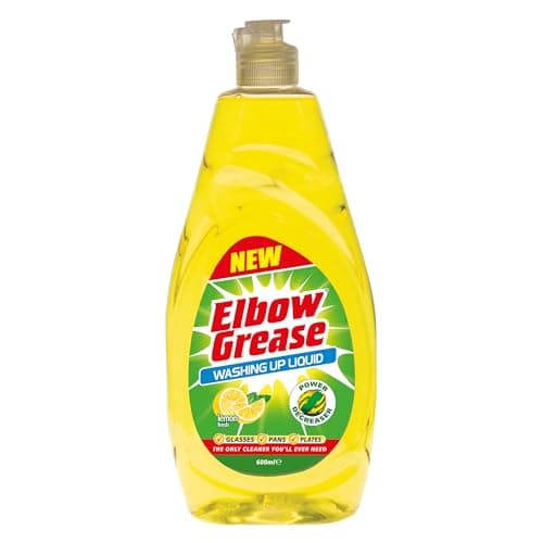 Image of Elbow Grease Washing Up Liquid | Power Degreaser - Soap for Hand Washing Dishes, Pots, Pans & Glasses (Lemon, 600ml)