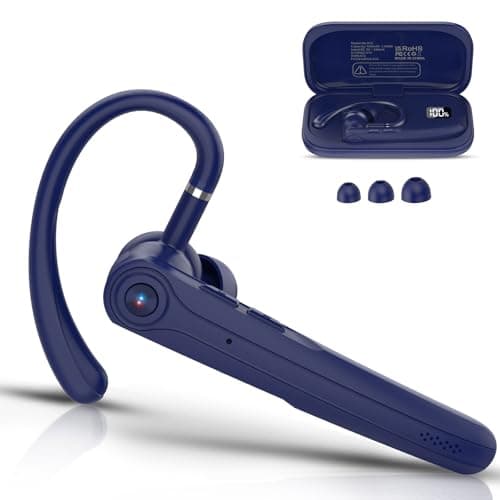 Image of Bluetooth Headset V5.4, Handsfree Bluetooth Earpiece with Dual ENC Mic, Single wireless Headset 25Hrs Talk 180Hrs Standby Time, In-Ear Headphones for Driving/Business/Office with Android iOS Laptop