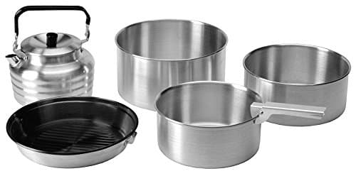 Image of Vango Cook Kit with Aluminium Pans and Kettle and Non-Stick Frypan Cookware for Camping, Backpacking, Hiking, Fishing