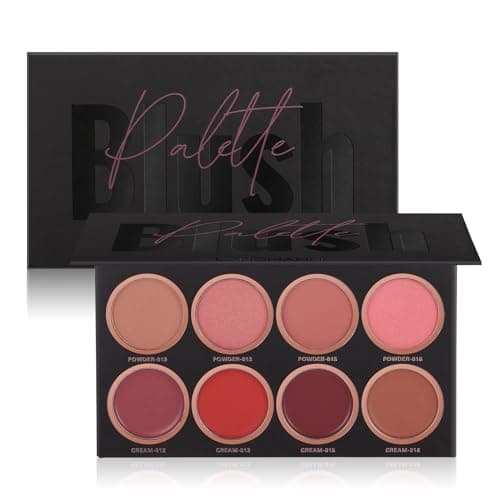 Image of Blush Palette, 8 Colors Makeup Blush, Matte Long Lasting Brightening Complexion Repair Nude Makeup Portable Makeup Blush, Contour and Highlight Blush Palette, Professional Facial Makeup Blusher