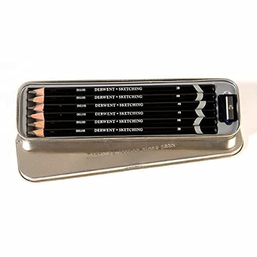 Image of Derwent 0700836,Sketching Pencils, Drawing & Writing, Sharpener, Professional Quality,Black,Set Of 6