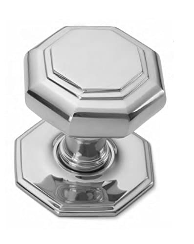 Image of EUROART Solid Heavy Cast Octagonal Centre Door Knob Large (Polished Chrome)