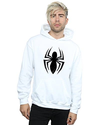 Image of Marvel Men's Spider-Man Ultimate Spider Logo Hoodie White Large