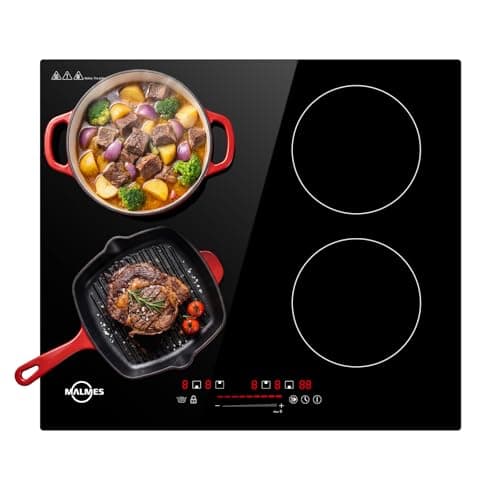 Image of MALMES 7000W Induction Hob,4 Cooking Zone,60 cm Built-in Compact Induction Cooker with Booster, Touch Control 9 Levels, Timer, Child Lock, Safety Sensor, D60474H1