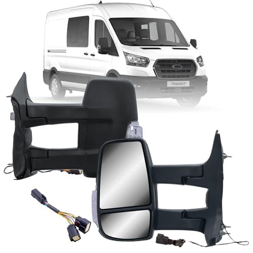 Image of Driver Left Side Mirror Replacement Long Arm Power Mirror and Heated With Indicator Fit Ford Transit 150 250 350 from 2015-Onward