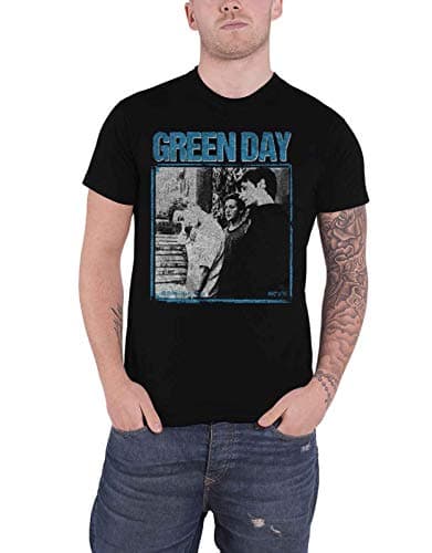 Image of Green Day T Shirt Photo Block Distressed Band Logo New Official Mens Black