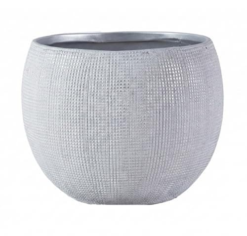 Image of Olly & Rose Barcelona Ceramic Plant Pots Light Grey 25cm - Large Plant Pots Outdoor and Indoor - Grey Planters - Flower Pots