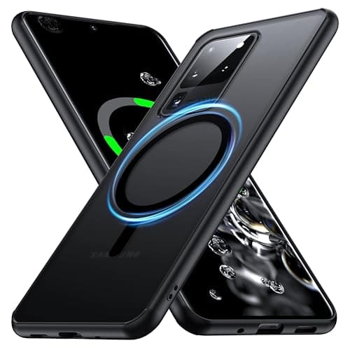Image of FNDMIL[NO.1 Magnetic for Samsung Galaxy S20 Ultra Case with MagSafe[Military Grade Drop Tested][Translucent Matte][Anti-Fingerprint] Soft Silicone Bumper for Samsung Galaxy S20 Ultra Phone Case,Black