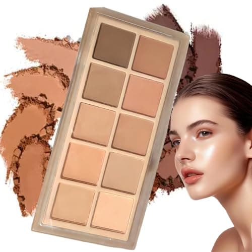 Image of 10-Color Brown Eyeshadow Palette,Waterproof Eye Shadow Pallet,Highly Pigmented Eye Shadow Palette with Long Lasting Makeup,Suitable for Multi-Purpose Use,Travel-Friendly Design,Daily Use(Brown)