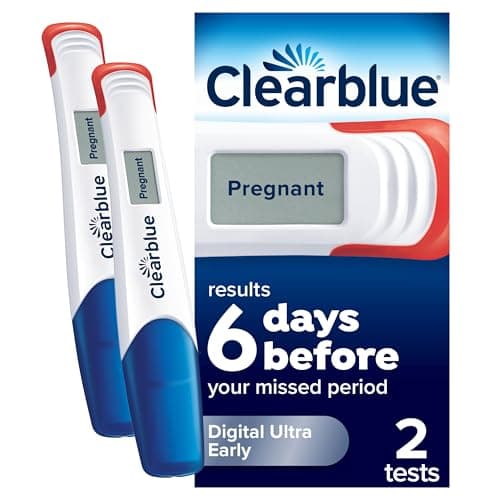 Image of Clearblue Pregnancy Test, Digital Ultra Early Detection (10 MIU/ml), Results 6 Days Early, 99% Accurate Results, 2 Digital Tests
