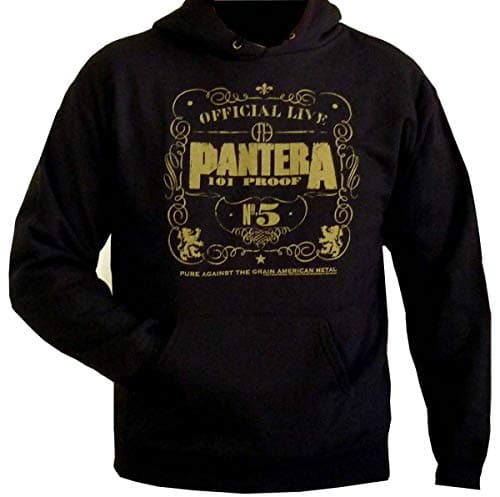 Image of Rock Off officially licensed products Pantera 101 Proof Official Unisex Hoodie Hooded Top (X-Large) Black