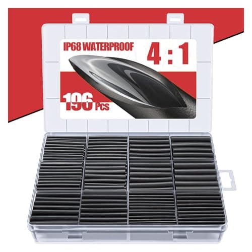 Image of Eventronic Heat Shrink Tubing 4:1 Shrink Ratio, Adhesive Lined, IP68 Waterproof Shrink Tubing, 196PCS Heat Shrink Sleeving for Electrical Insulation and Wire Connector with User-Friendly Design