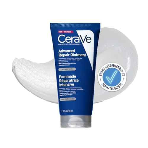 Image of CeraVe Advanced Repair Ointment for Very Dry Chapped Skin With 3 Essential Ceramides, Pharmaceutical-Grade Petrolatum, Hyaluronic Acid, Face Body & Lips, Dermatologist Developed, 88ml