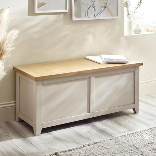Image of Julian Bowen Richmond Storage Bench, Engineered Wood, Elephant Grey, 45 x 105 x 40cm