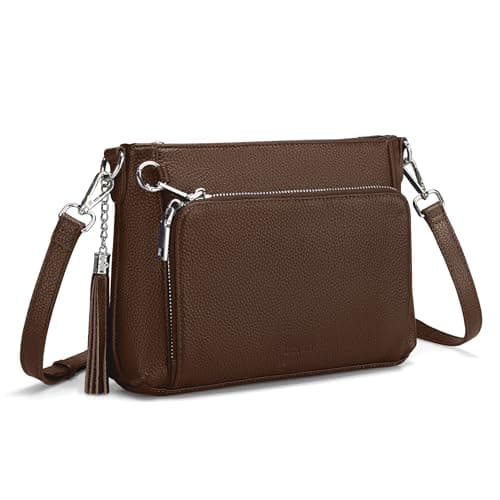 Image of befen Genuine Leather Cross Body Bags for Women RFID Coffee Handbag Small Over Shoulder Bags for Women with Adjustable Strap