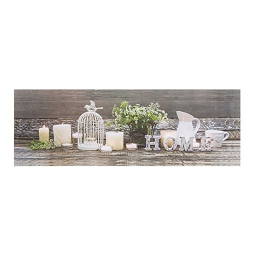 Image of Art for the Home Home LED Printed Canvas - Neutral Wall Art - Photographic LED typography landscape design - Hang the wall - Feature design - cover for small cracks and imperfections