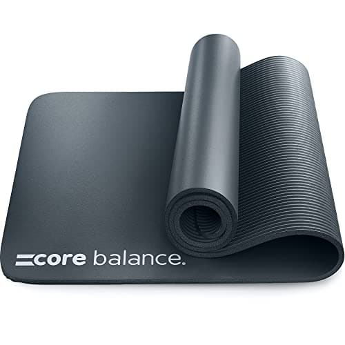 Image of Core Balance Pilates Mat, Extra Thick Foam 10mm, Non Slip, Exercise Fitness Yoga, Compact Lightweight With Carry Strap, 180cm x 60cm x 1cm