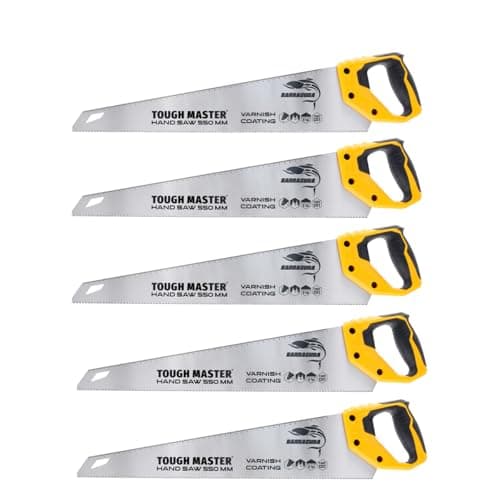 Image of TOUGH MASTER Hand Saws 550mm, Pruning & Cutting Wood, Plastic, PVC Pipes, Razor Sharp Blade 9TPI Comfortable Non-Slip Handle, Wood Saw with Ruler Markings (5)