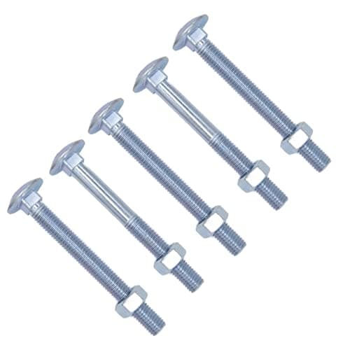 Image of TERF® M8 X 120mm Cup Square Carriage Bolt and Nut M8 (8mm) X 120mm Coach Bolts with Hexagon Nuts - Pack of 10