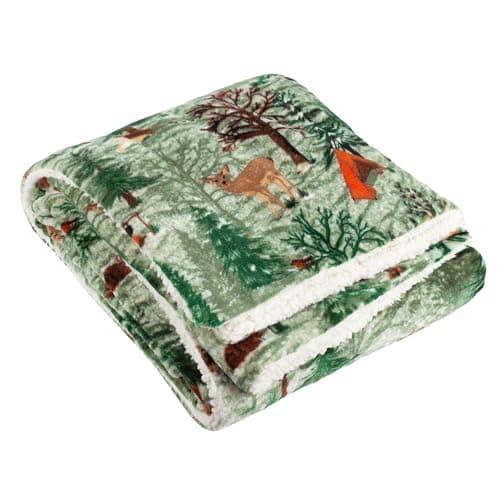 Image of furn. Lodge Wood Sherpa Fleece Throw