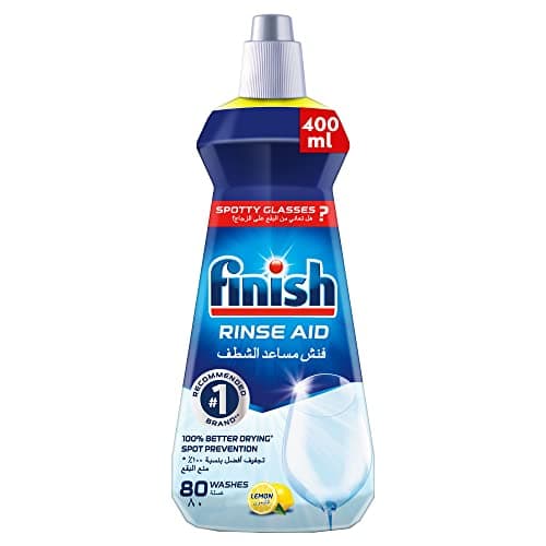 Image of Finish Dishwasher Cleaner Rinse Aid, Scent: Lemon, Size : 400ml, for Ultimate Clean and Diamond Shine