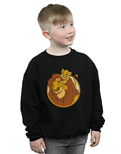 Image of Disney Boys The Lion King Mufasa And Simba Sweatshirt Black 7-8 Years