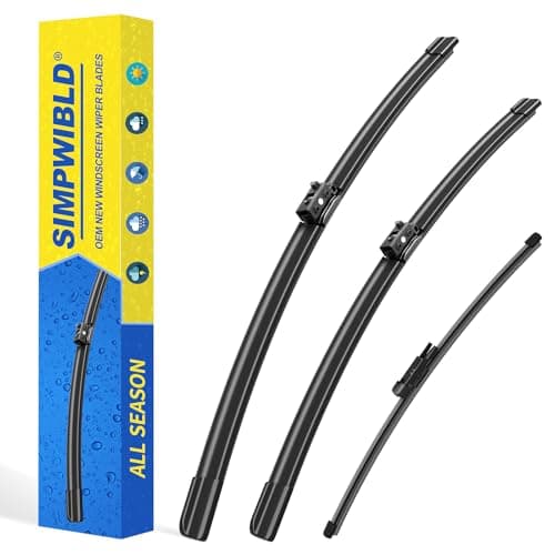 Image of 3 Factory Wiper blades Replacement For 2016-2021 Mercedes-Benz GLC 250/300/350/GLC43 AMG/GLC63 AMG Original Equipment Replacement Windshield Wiper Blades Set 22"+22"+12" (Set of 3) Top Lock